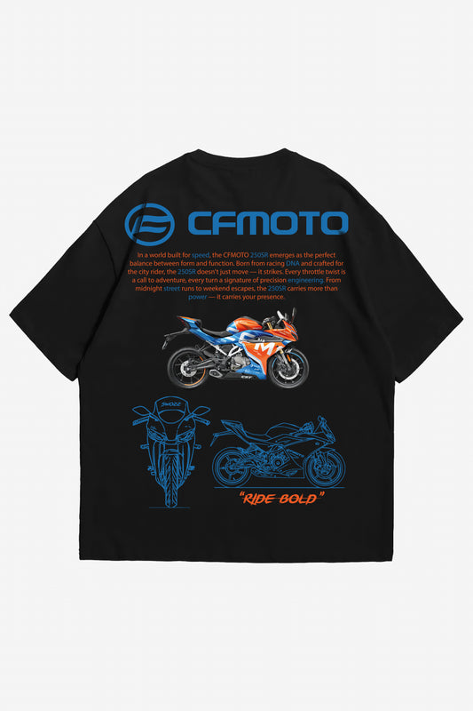 CFMoto 250SR Tasarımlı Siyah Regular Unisex Tişört Ride Bold Motosiklet Temalı Model