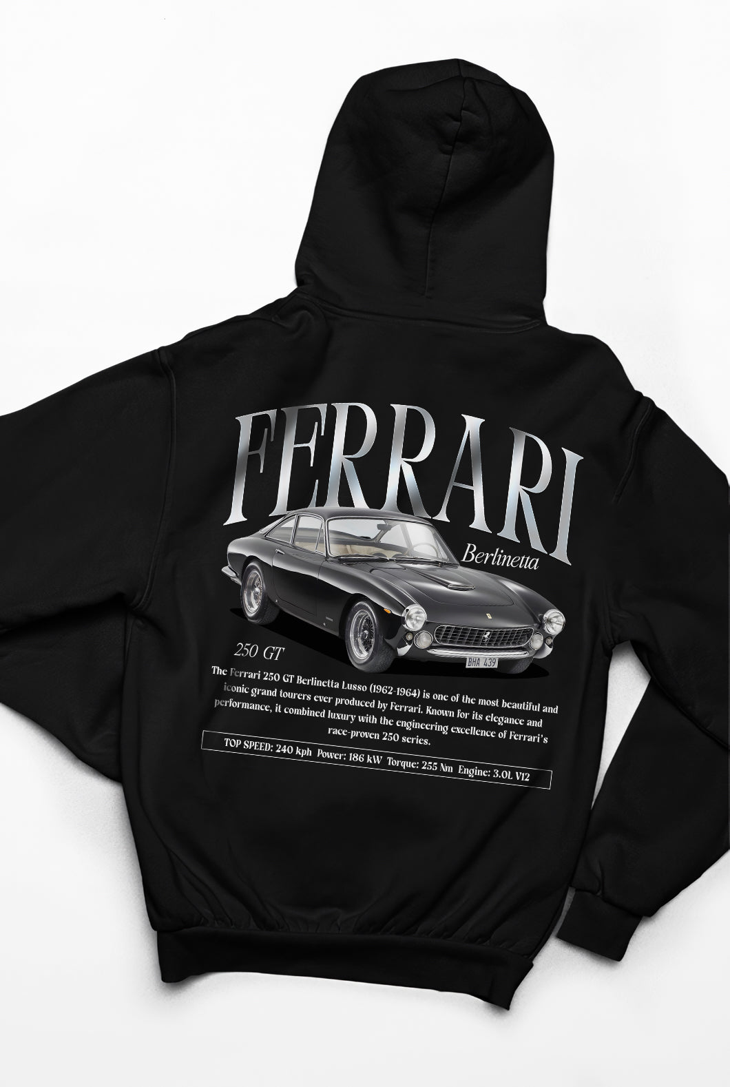 Ferrari Berlinetta 250 gt Unisex Sweatshirt Baskılı 3 Ip Kalın Kumaş Hoodie