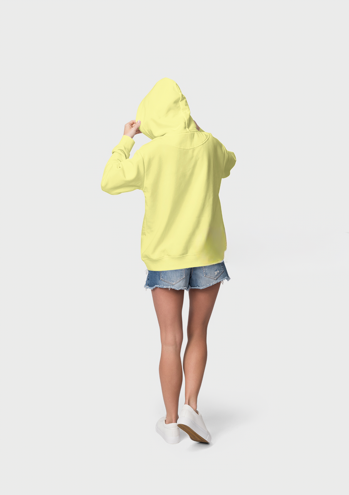 Sarı Basic Regular Fit Hoodie – Unisex, Premium 3 İplik Şardonlu Kapüşonlu Sweatshirt