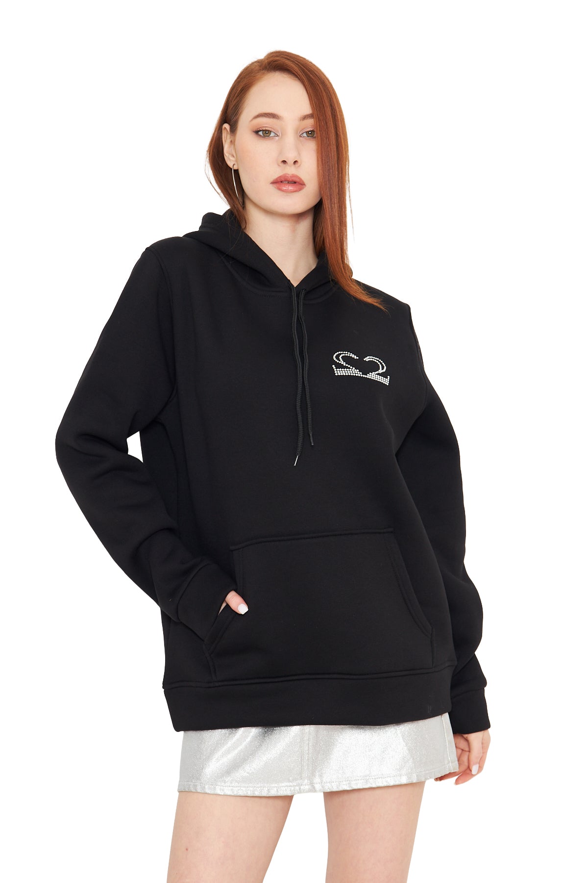 Taş Baskılı Hoodie