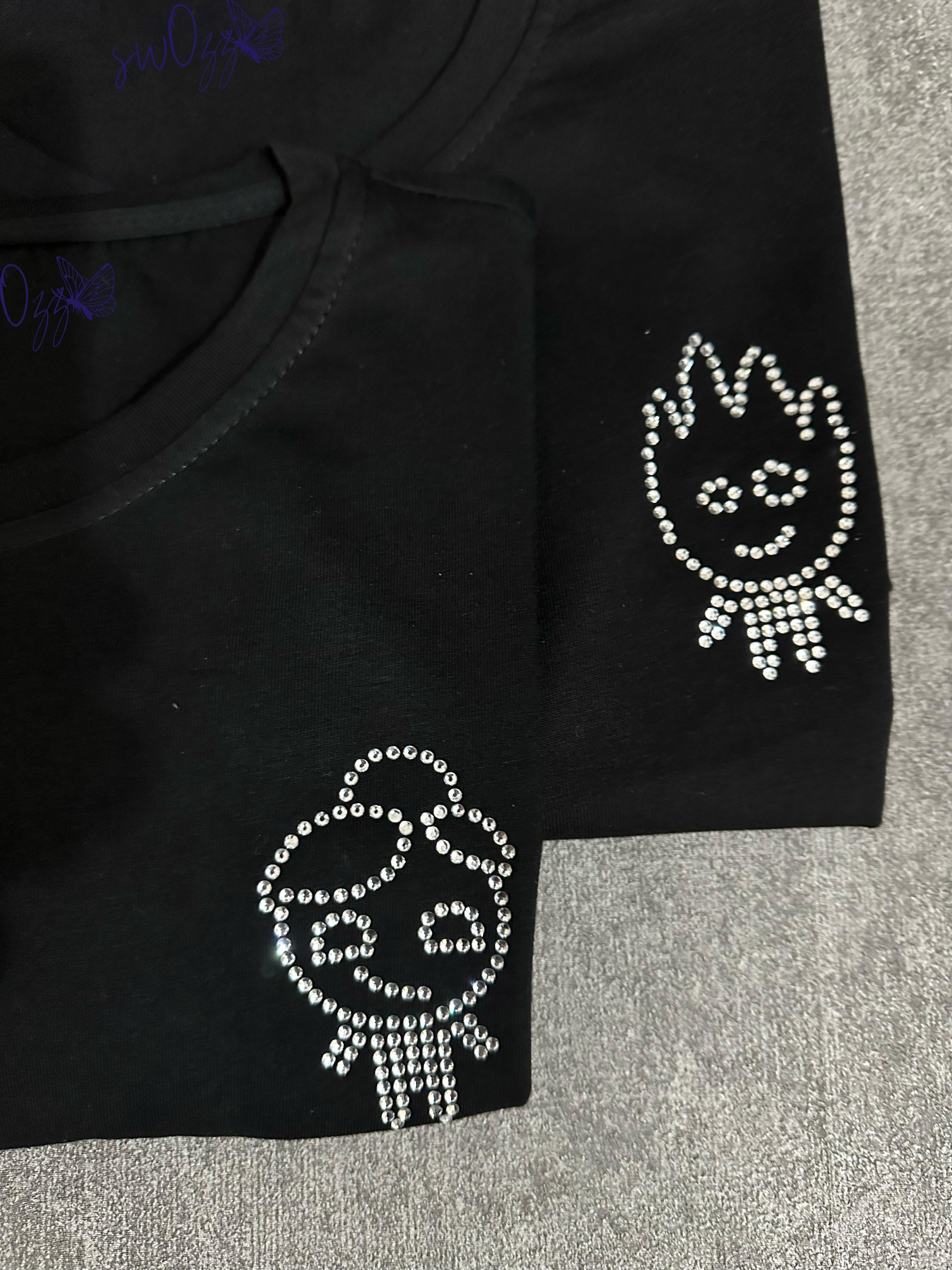 Ateş ve Su Taş Baskılı Tshirt Sevgili Kombini Çift Tshirt