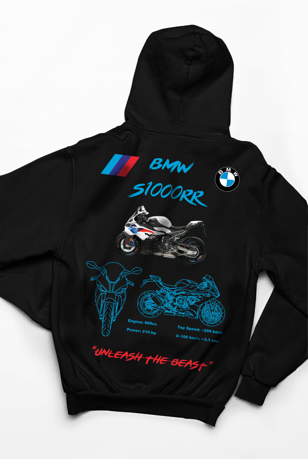 BMW S1000RR Hoodie – Unleash the Beast, Limited Edition, Unisex Oversize Kapüşonlu Sweatshirt, 3 İplik Şardonlu