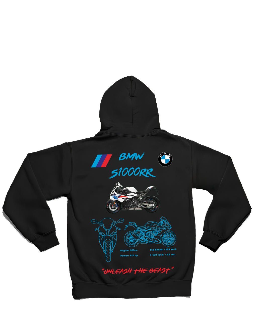 BMW S1000RR Hoodie – Unleash the Beast, Limited Edition, Unisex Oversize Kapüşonlu Sweatshirt, 3 İplik Şardonlu