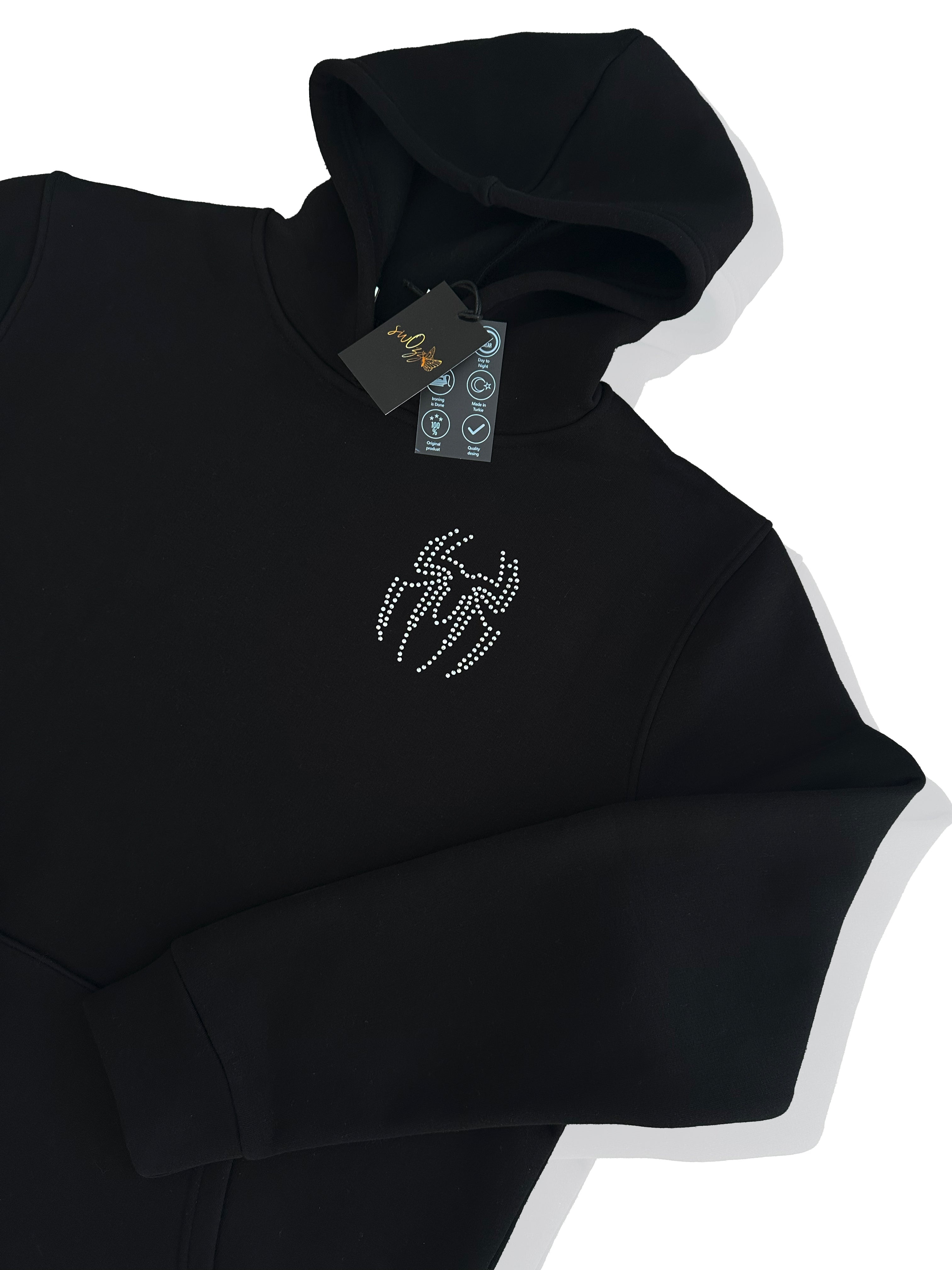 Unisex Spiderman Taş Baskılı Sweatshirt Siyah