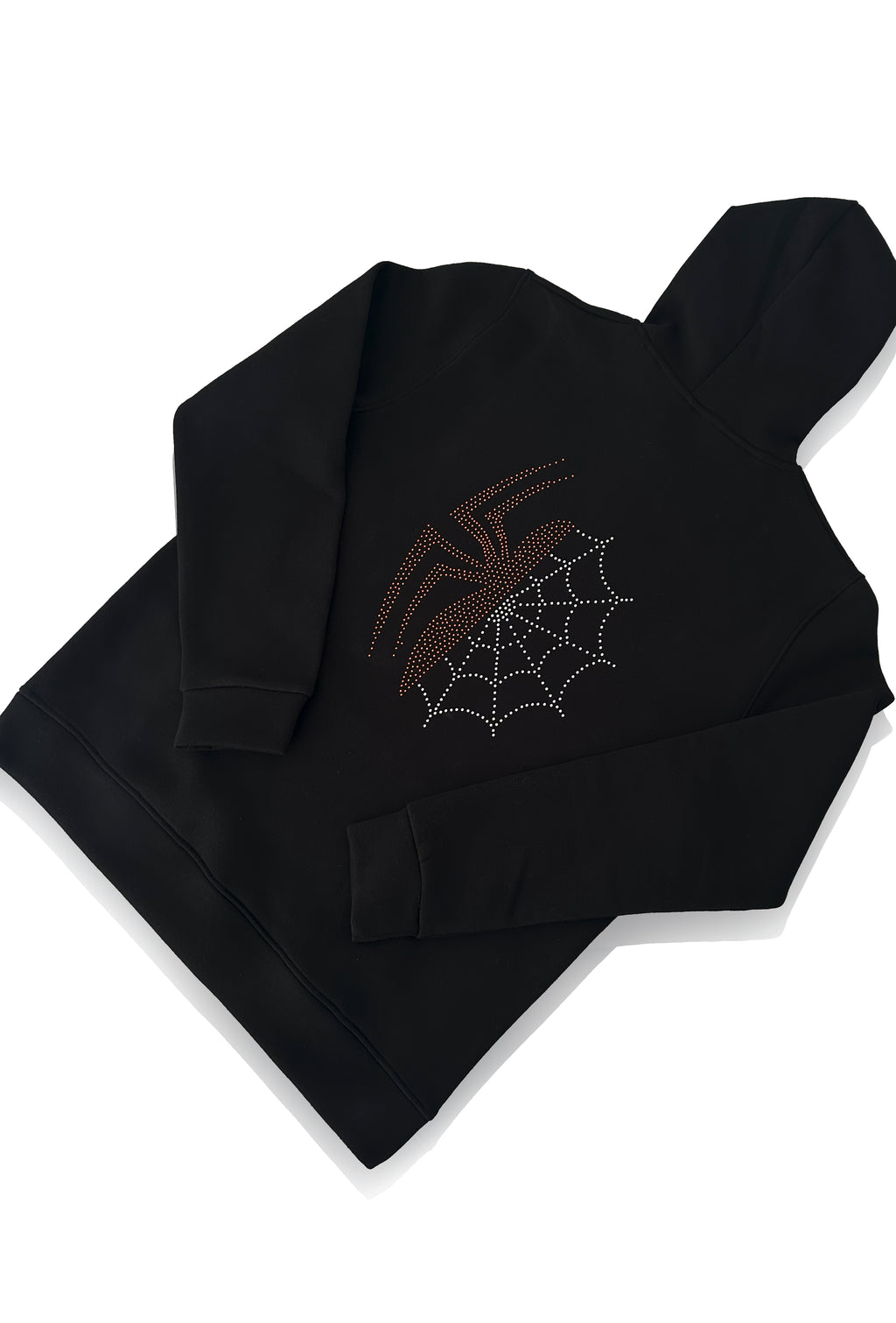 Unisex Spiderman Taş Baskılı Sweatshirt Siyah