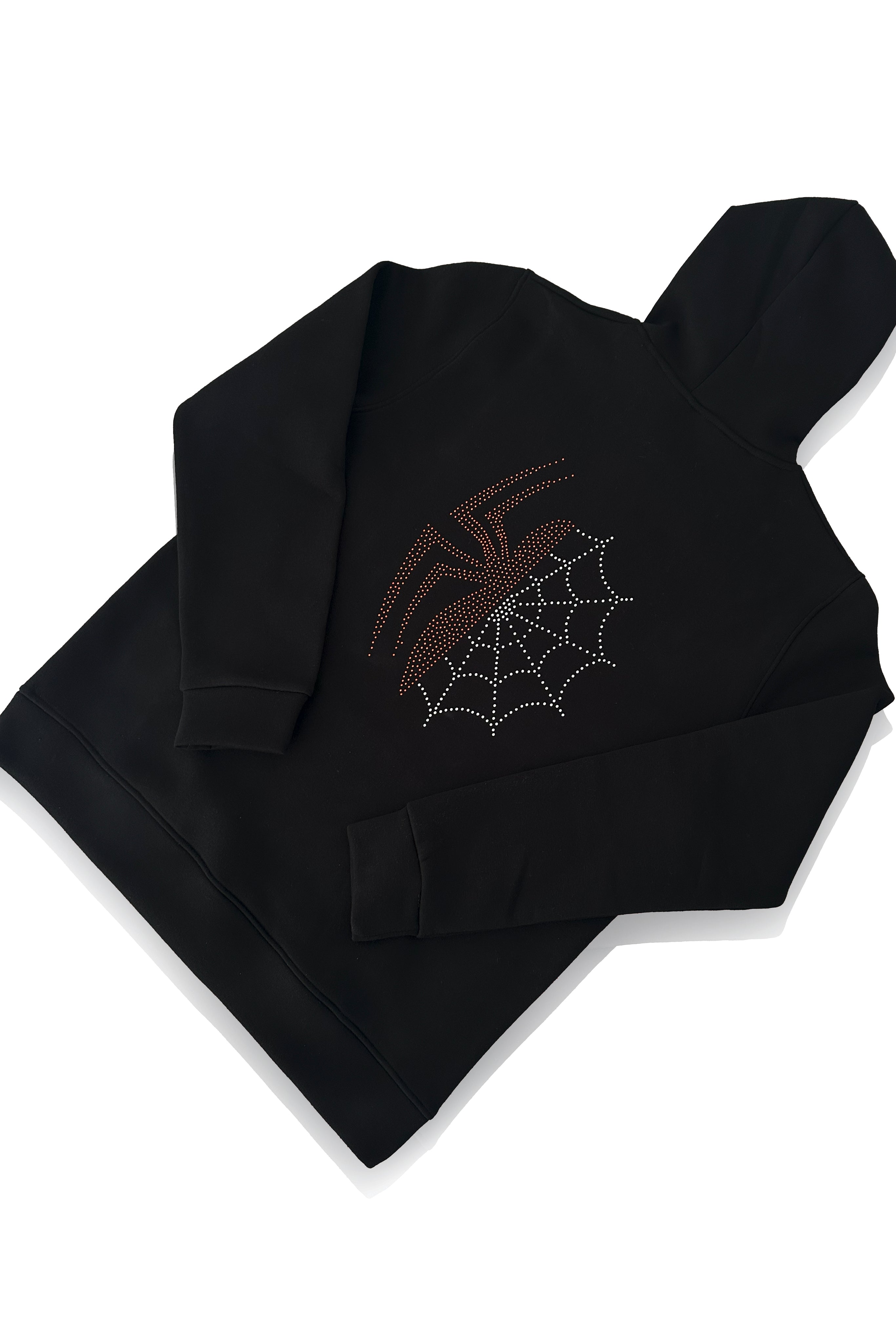 Unisex Spiderman Taş Baskılı Sweatshirt Siyah
