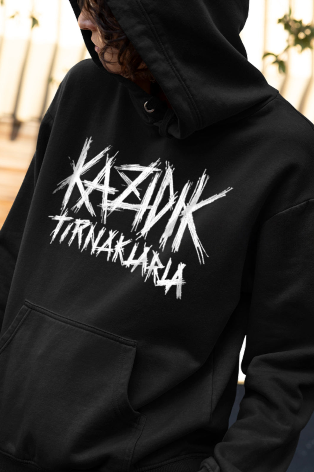 Kazdık Tırnaklarla Hoodie – Unisex Oversize Siyah