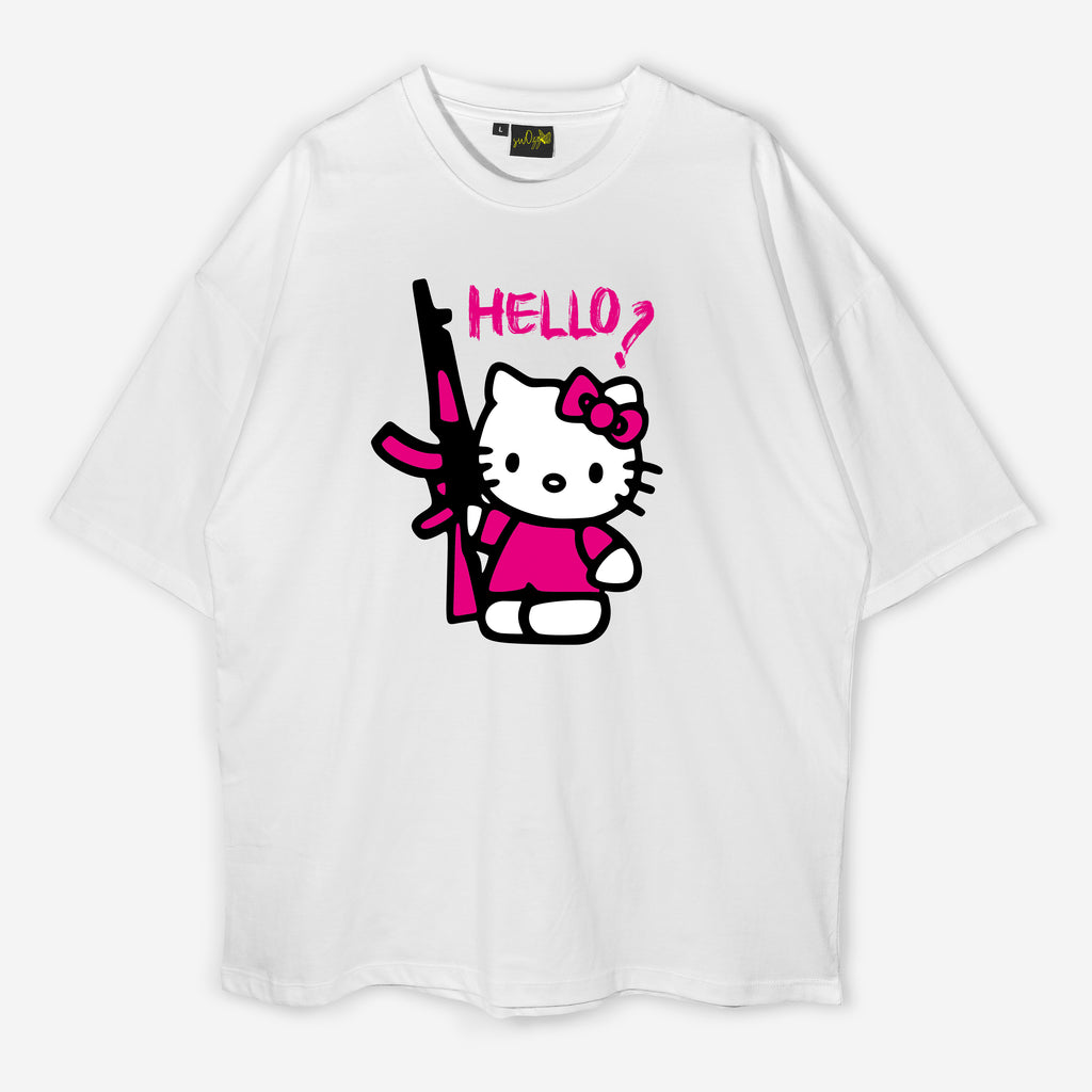 Hello Kitty Esintili Tasarım Regular Unisex Yazılı Tişört | Sokak Stili Baskılı Model