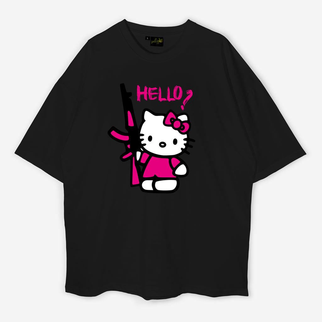Hello Kitty Esintili Tasarım Regular Unisex Yazılı Tişört | Sokak Stili Baskılı Model