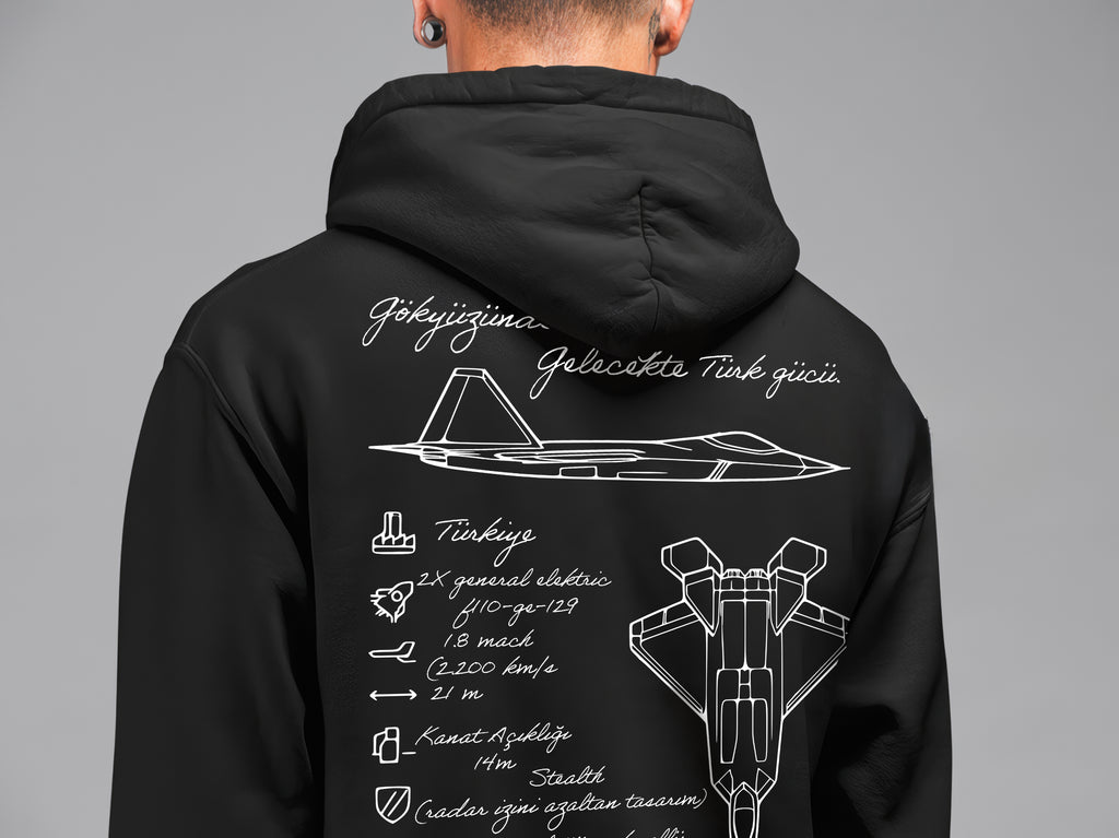 KAAN Hoodie – Limited Edition, Unisex Oversize Kapüşonlu Sweatshirt, Kanguru Cepli, 3 İplik Şardonlu