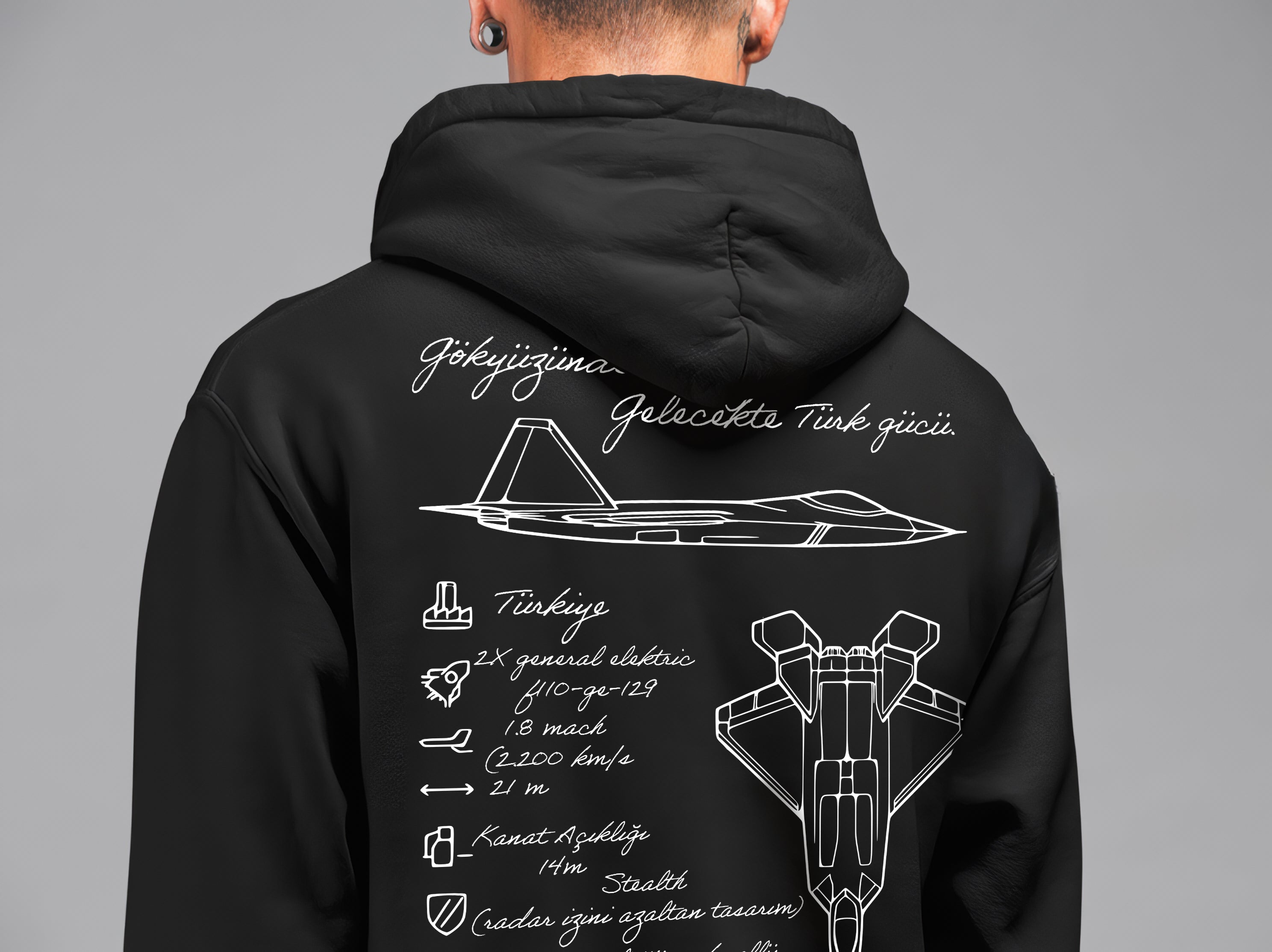 KAAN Hoodie – Limited Edition, Unisex Oversize Kapüşonlu Sweatshirt, Kanguru Cepli, 3 İplik Şardonlu