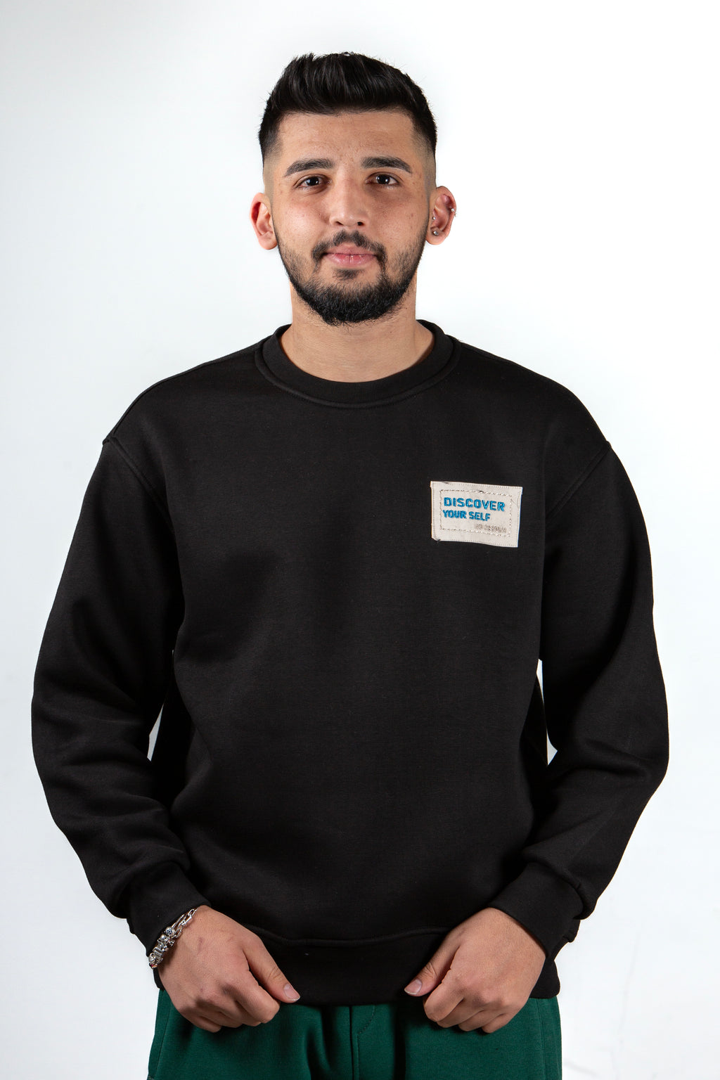 Discover Your Self Nakış Detaylı Unisex Oversize Sweatshirt – Premium 3 İplik Şardonlu Kumaş