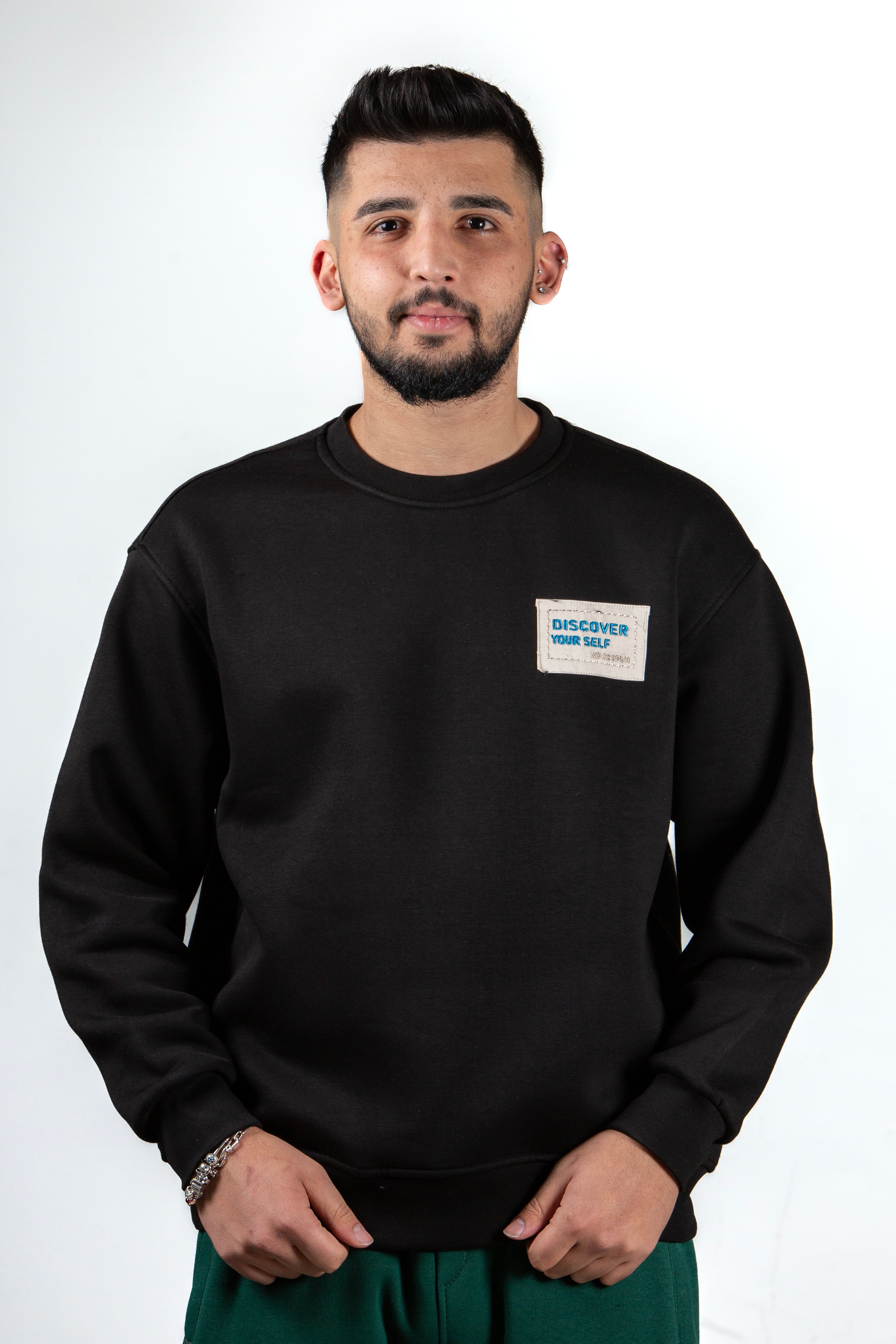 Discover Your Self Nakış Detaylı Unisex Oversize Sweatshirt – Premium 3 İplik Şardonlu Kumaş