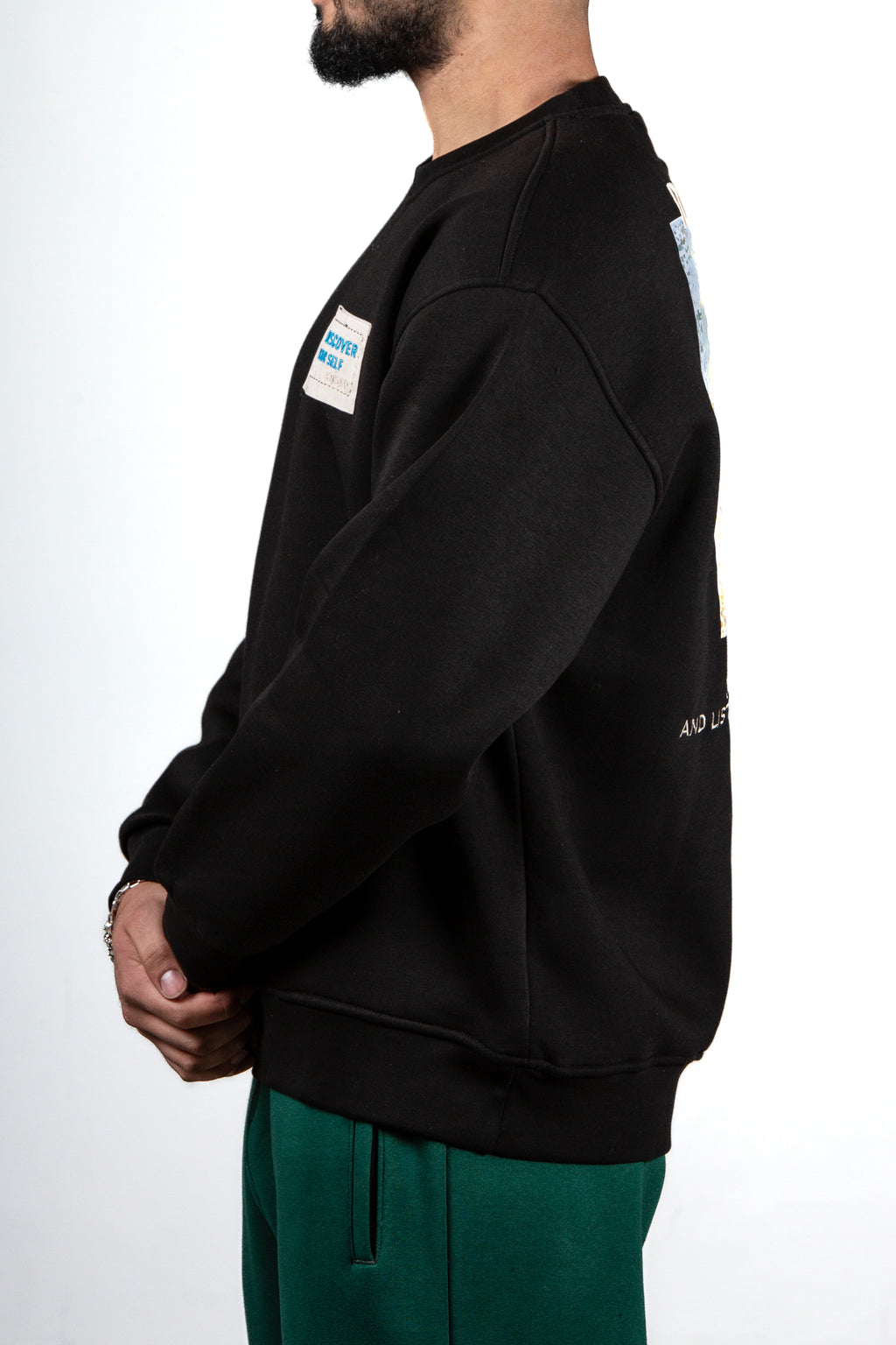 Discover Your Self Nakış Detaylı Unisex Oversize Sweatshirt – Premium 3 İplik Şardonlu Kumaş