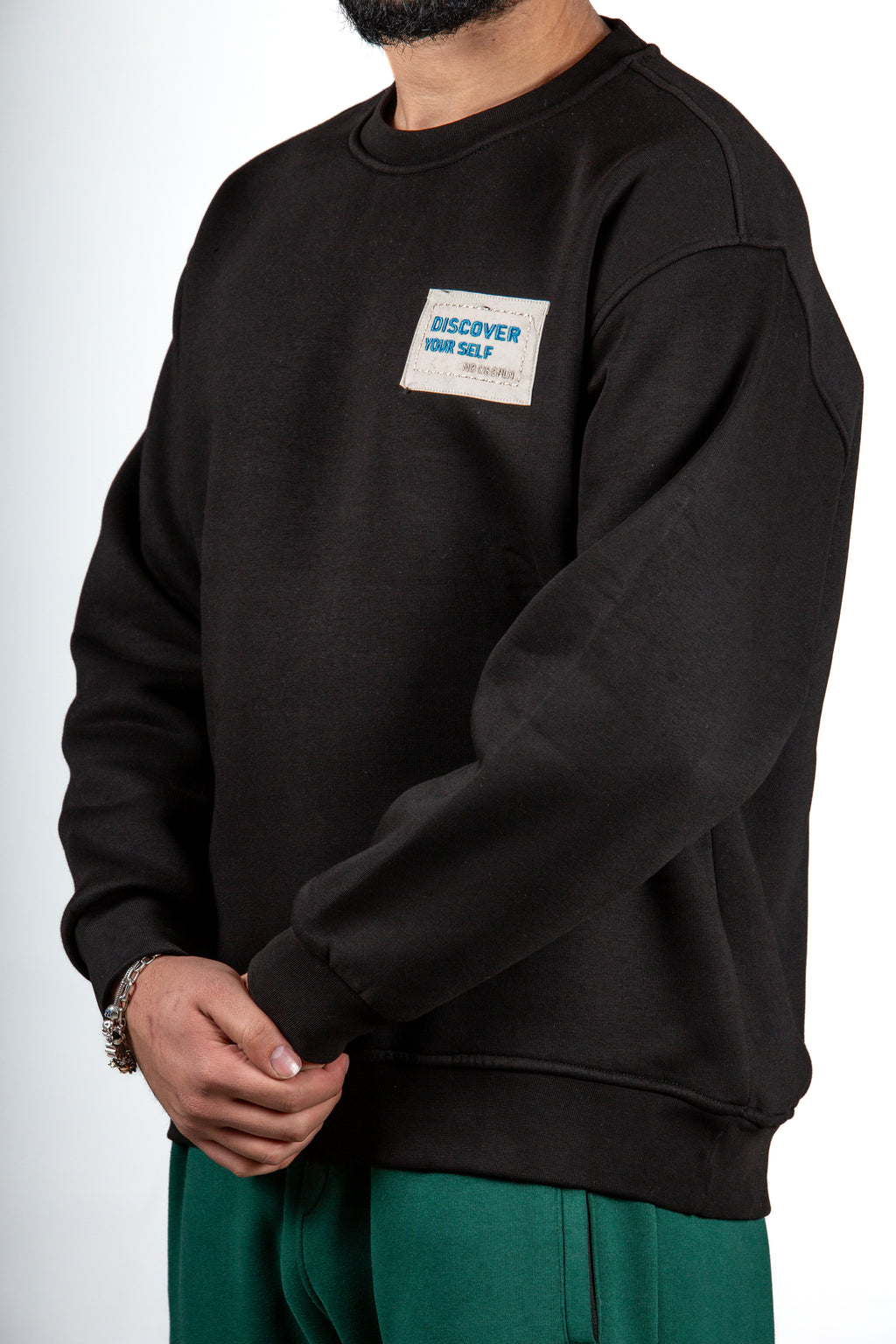 Discover Your Self Nakış Detaylı Unisex Oversize Sweatshirt – Premium 3 İplik Şardonlu Kumaş