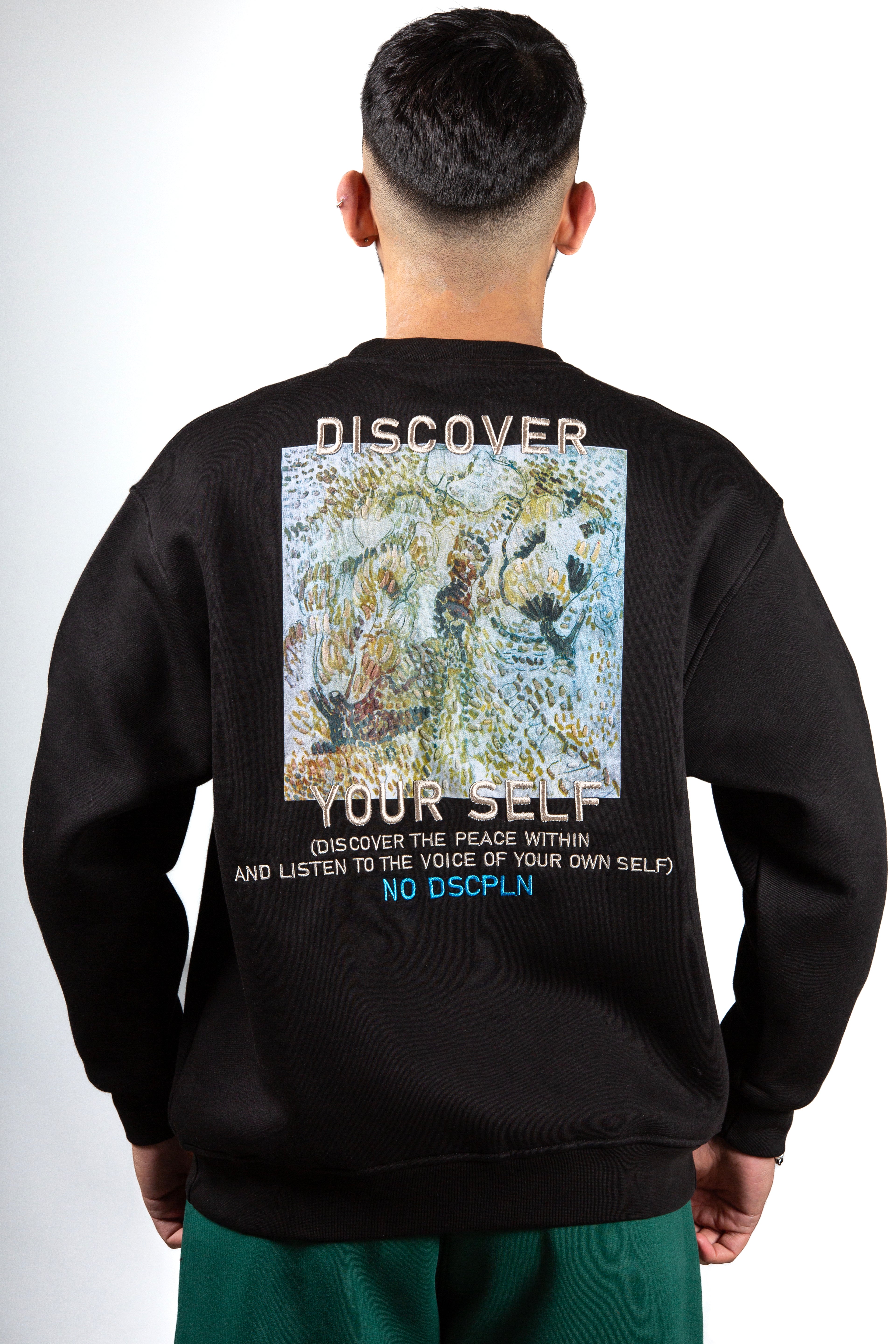 Discover Your Self Nakış Detaylı Unisex Oversize Sweatshirt – Premium 3 İplik Şardonlu Kumaş