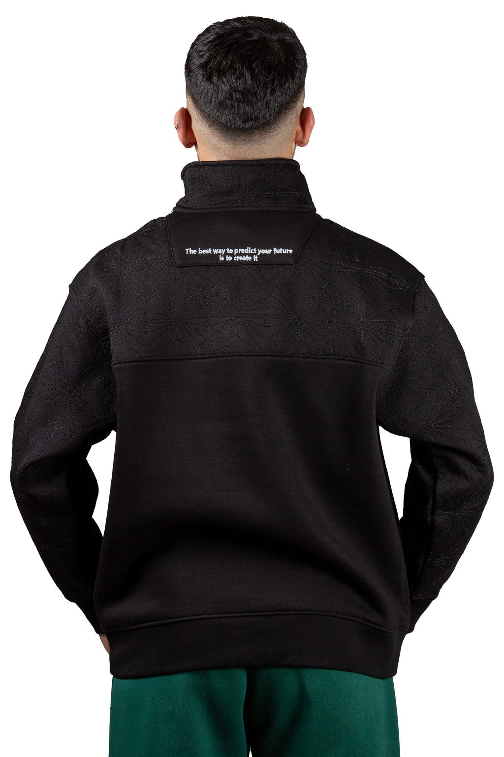 DSCPLN Nakış Detaylı Dik Yaka Unisex Oversize Sweatshirt – Premium 3 İplik Şardonlu Kumaş