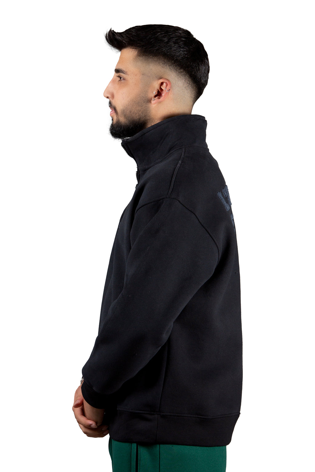 L’UNIVERS DE L’ÂME Dik Yaka Nakış Detaylı Unisex Oversize Sweatshirt – Premium 3 İplik Şardonlu Kumaş