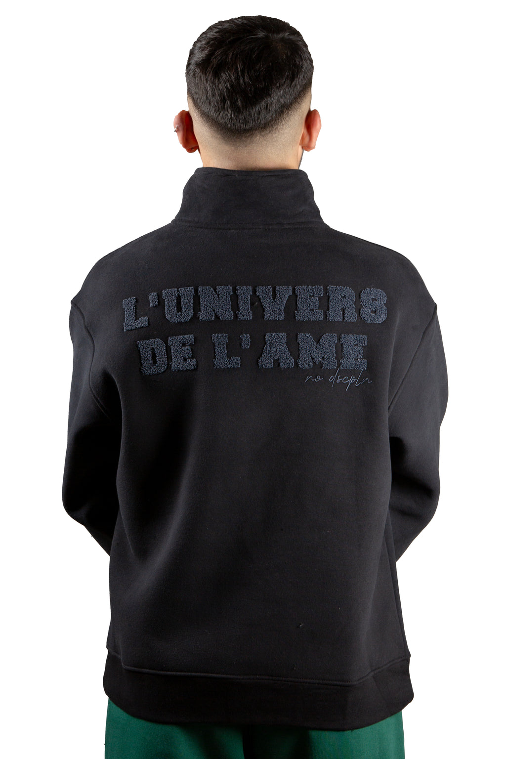 L’UNIVERS DE L’ÂME Dik Yaka Nakış Detaylı Unisex Oversize Sweatshirt – Premium 3 İplik Şardonlu Kumaş