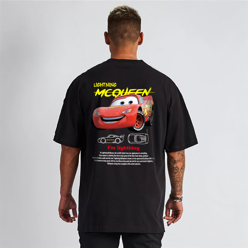 I'm Sally Ve Şimşek McQueen Cars Baskılı Siyah Beyaz 2'li Sevgili Kombini Çift Tshirt 2 Adet