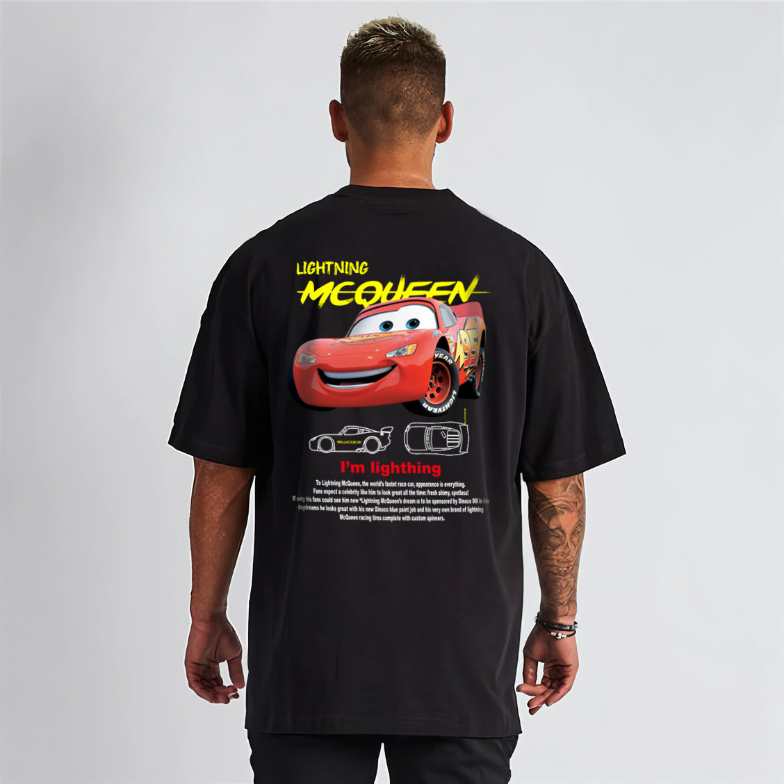 I'm Sally Ve Şimşek McQueen Cars Baskılı Siyah Beyaz 2'li Sevgili Kombini Çift Tshirt 2 Adet