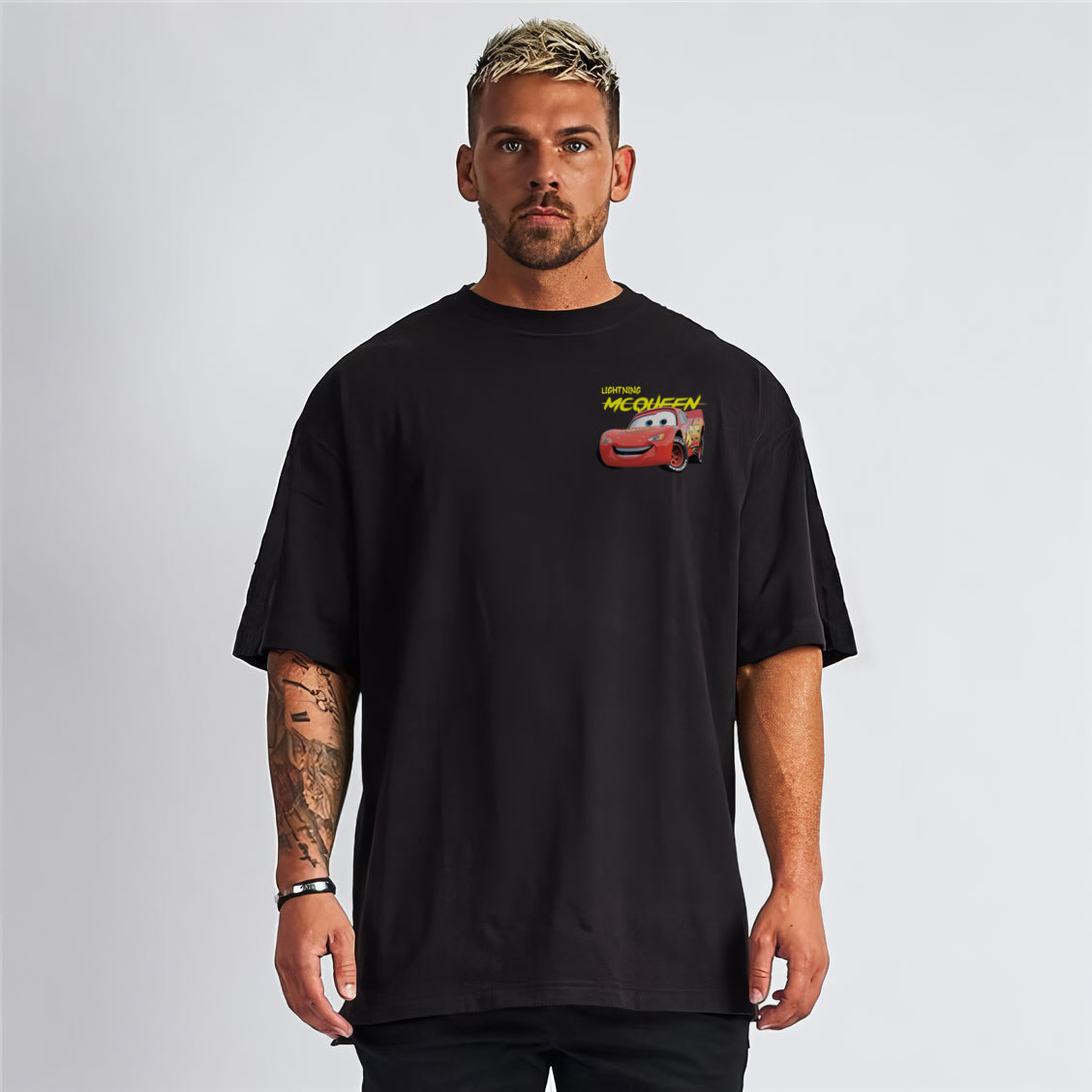 I'm Sally Ve Şimşek McQueen Cars Baskılı Siyah Beyaz 2'li Sevgili Kombini Çift Tshirt 2 Adet