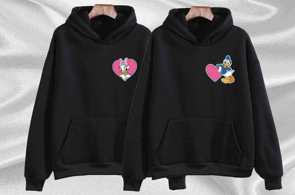 Duck Baskılı Sevgili Kombini Sweatshirt 2 Adet