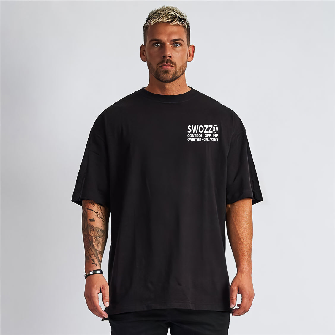 Oversteer Syndicate Tasarımı - Siyah Regular Fit Erkek Tişört –  | Swozz SPEED & SPIRIT Koleksiyonu