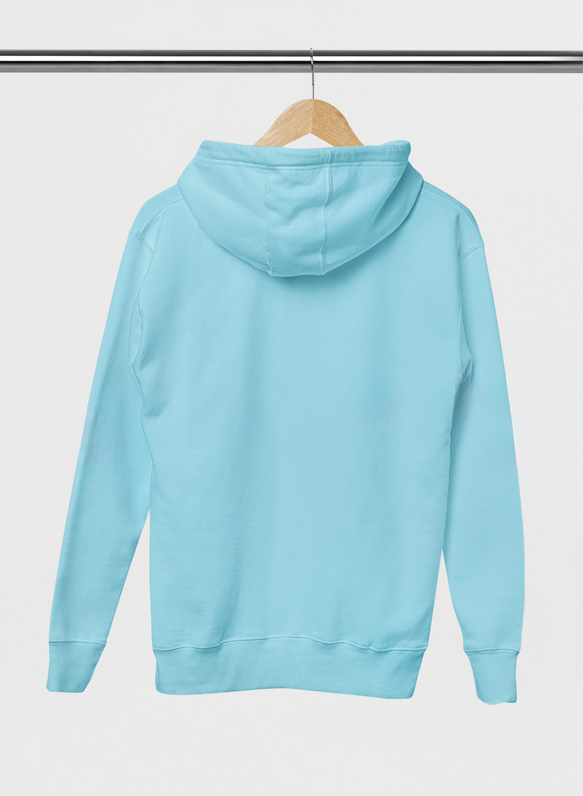Açık Mavi Basic Regular Fit Hoodie – Unisex, Premium 3 İplik Şardonlu Kapüşonlu Sweatshirt