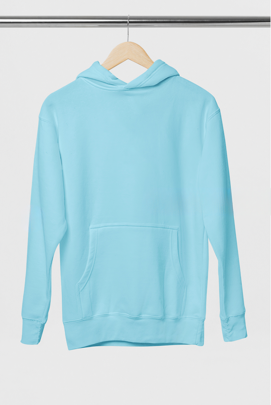 Açık Mavi Basic Regular Fit Hoodie – Unisex, Premium 3 İplik Şardonlu Kapüşonlu Sweatshirt