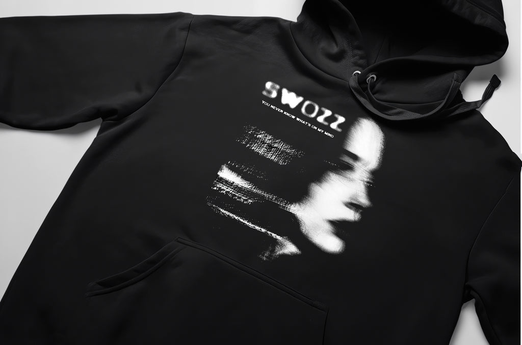 You Never Know What On My Mind Yazılı Kadın Oversize Hoodie Kapşonlu Sweatshirt Kalın Kumaş