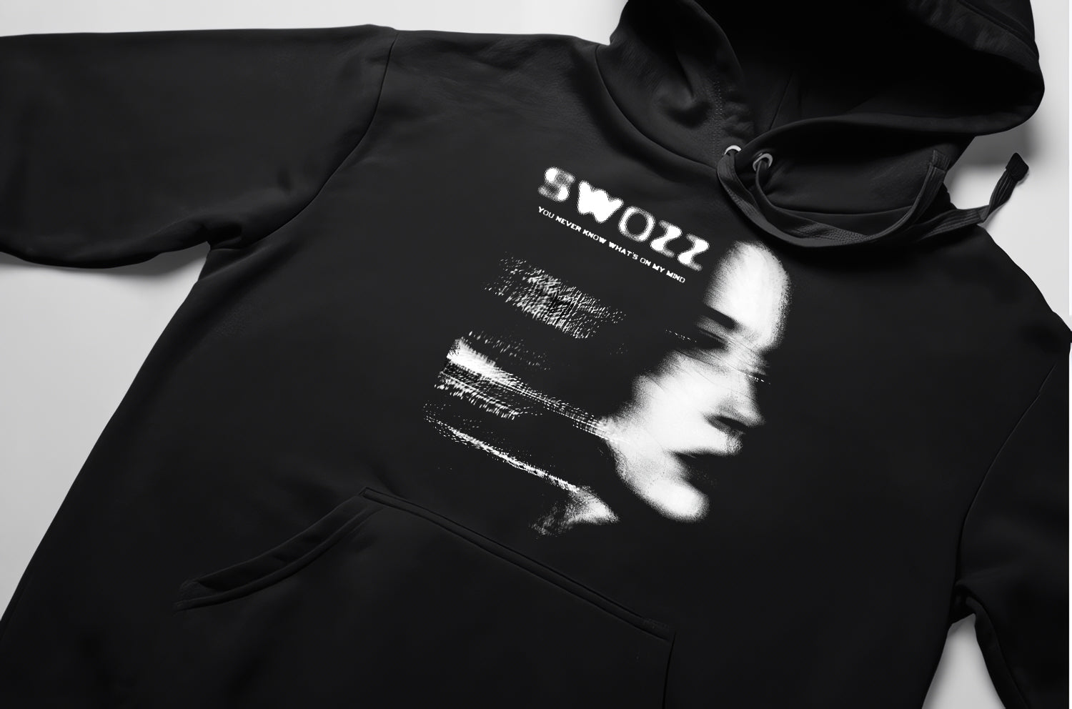 You Never Know What On My Mind Yazılı Kadın Oversize Hoodie Kapşonlu Sweatshirt Kalın Kumaş