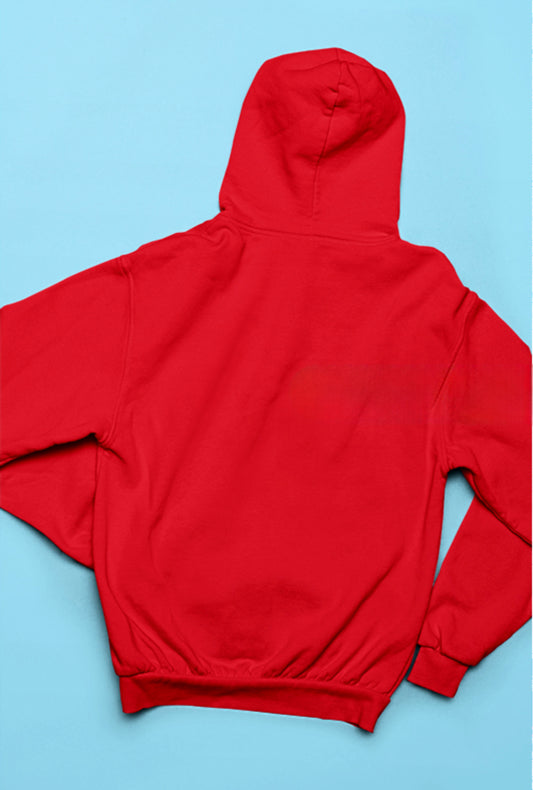 Kırmızı Basic Regular Fit Hoodie – Unisex, Premium 3 İplik Şardonlu Kapüşonlu Sweatshirt