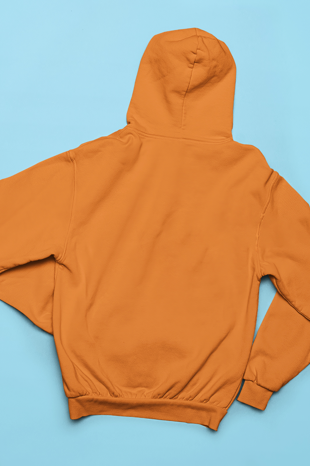 Turuncu Basic Regular Fit Hoodie – Unisex, Premium 3 İplik Şardonlu Kapüşonlu Sweatshirt