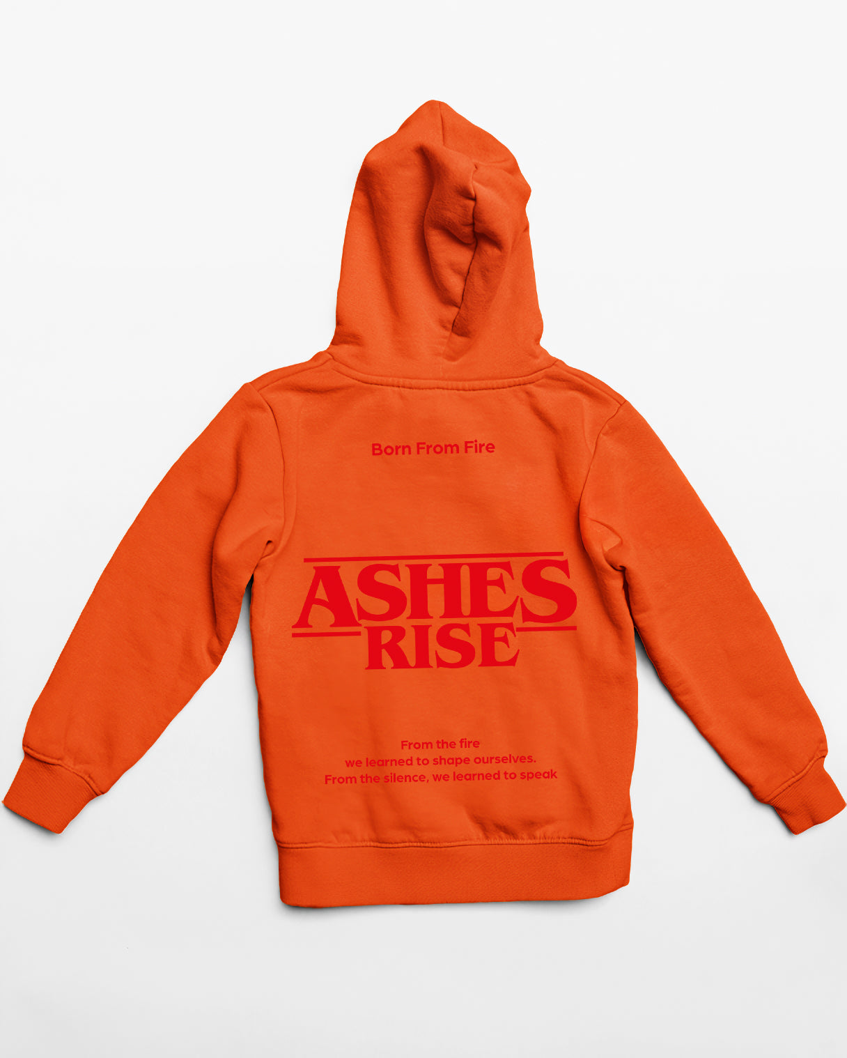Ashes Rise – Ateşten Doğan Kapüşonlu Sweatshirt (Unisex · Turuncu · 3 İplik Şardonlu)