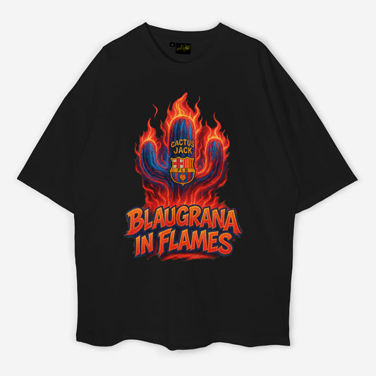Cactus Jack x Barcelona Özel Tasarım Tişört – 2025 El Clásico Koleksiyonu | Oversize Unisex Model
