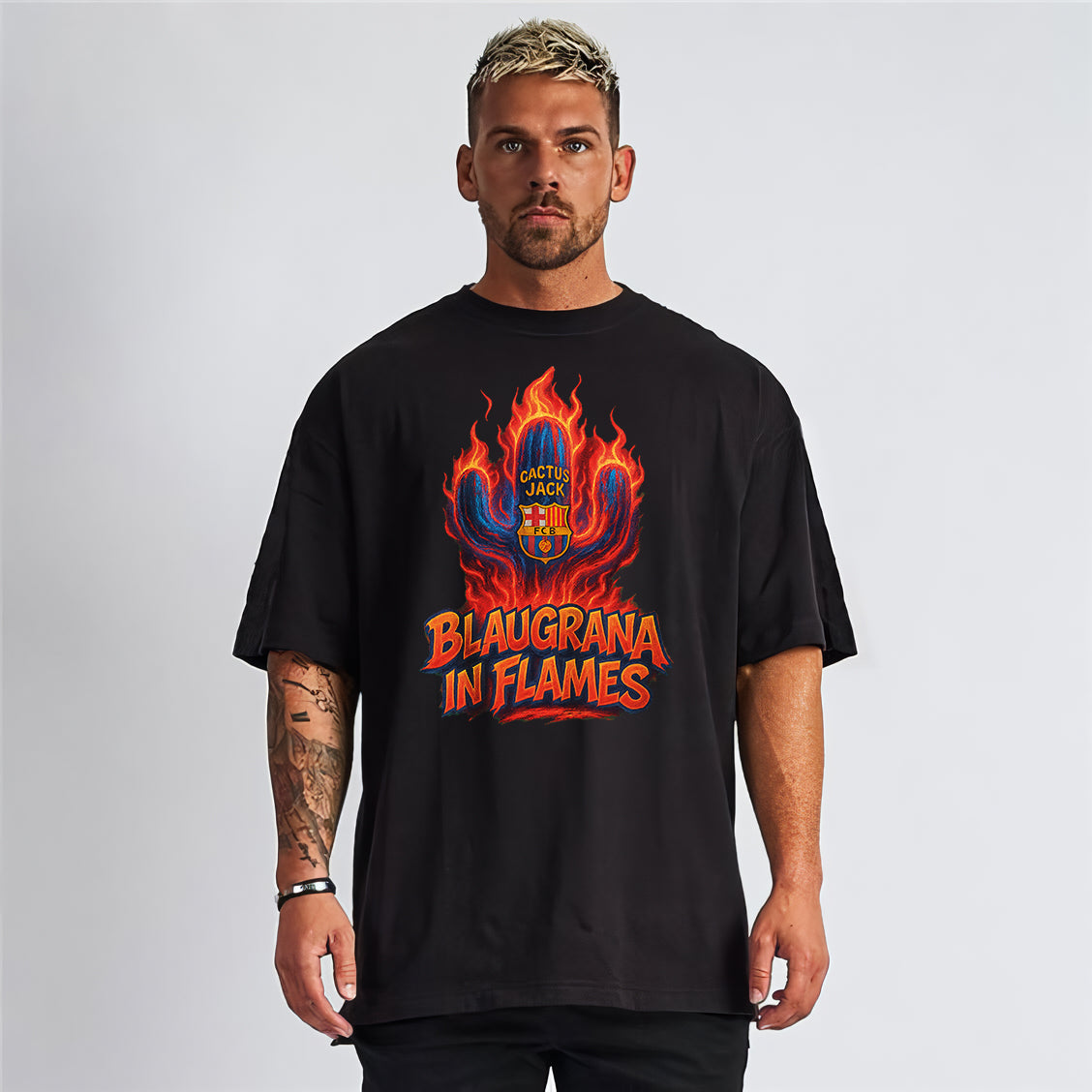 Cactus Jack x Barcelona Özel Tasarım Tişört – 2025 El Clásico Koleksiyonu | Oversize Unisex Model