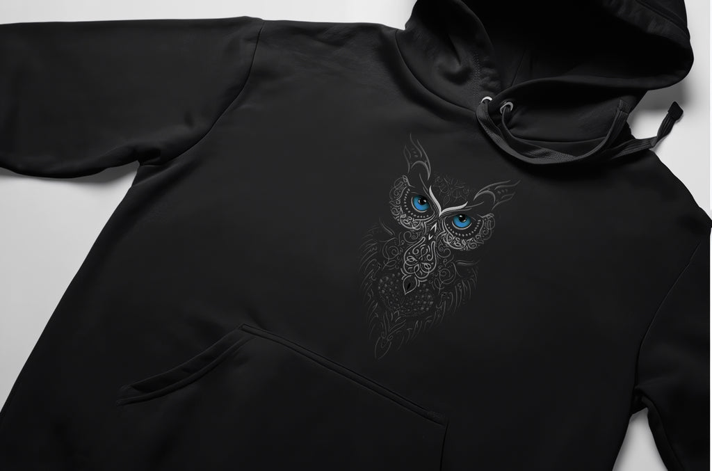 Baykuş Baskılı 3 iplik kalın kışlık Özel Tasarım Sweatshirt Hoodie