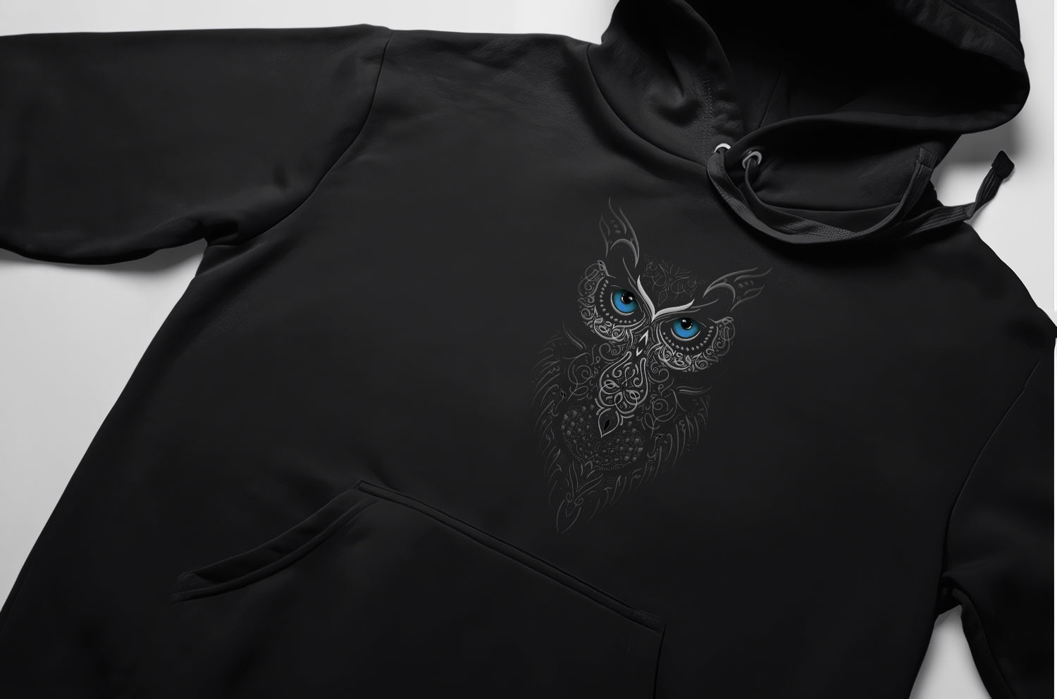 Baykuş Baskılı 3 iplik kalın kışlık Özel Tasarım Sweatshirt Hoodie