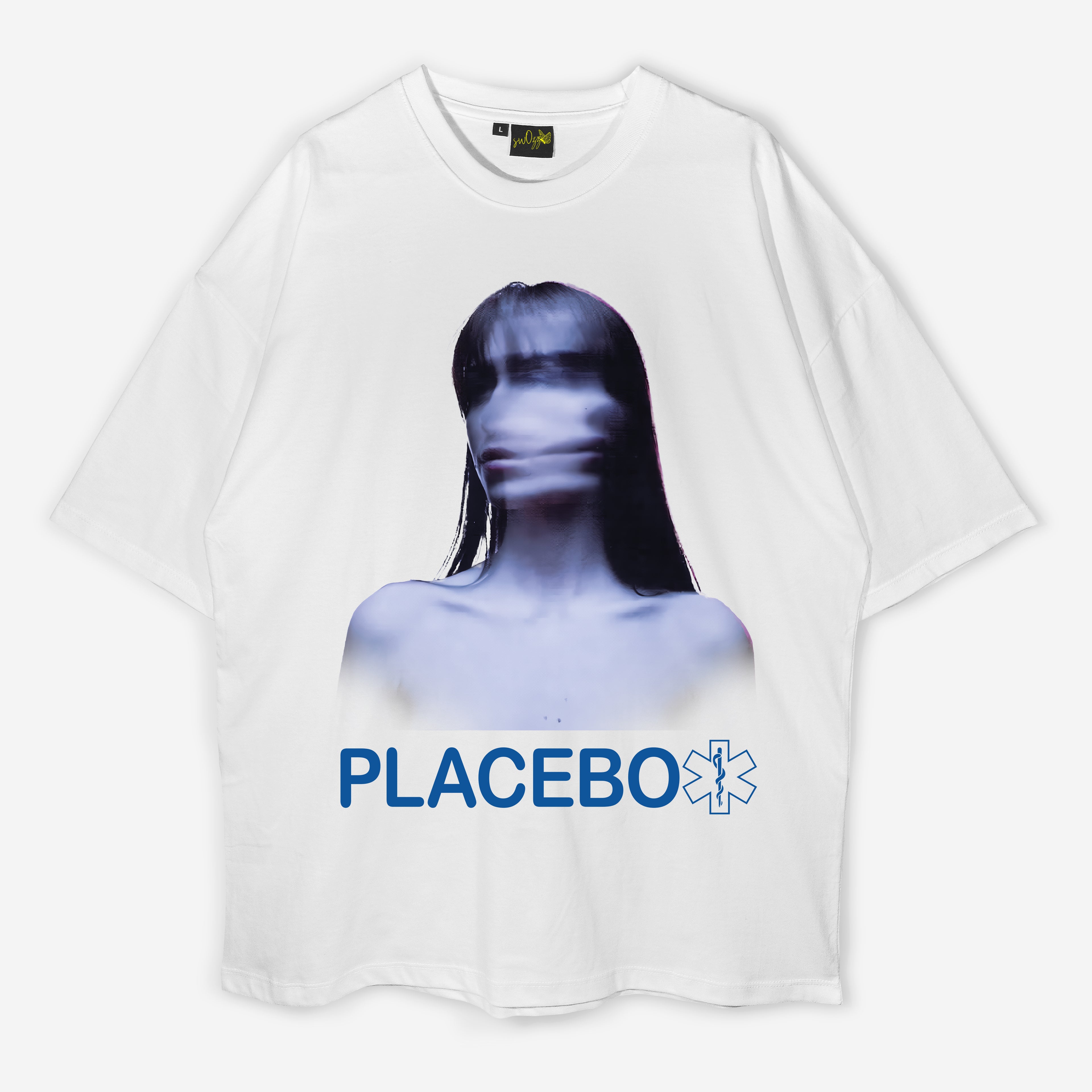 Placebo Baskılı Kadın Oversize Pamuklu Tshirt