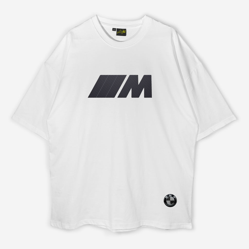 BMW Logolu Ve M Baskılı Unisex Oversize Pamuklu Tişört