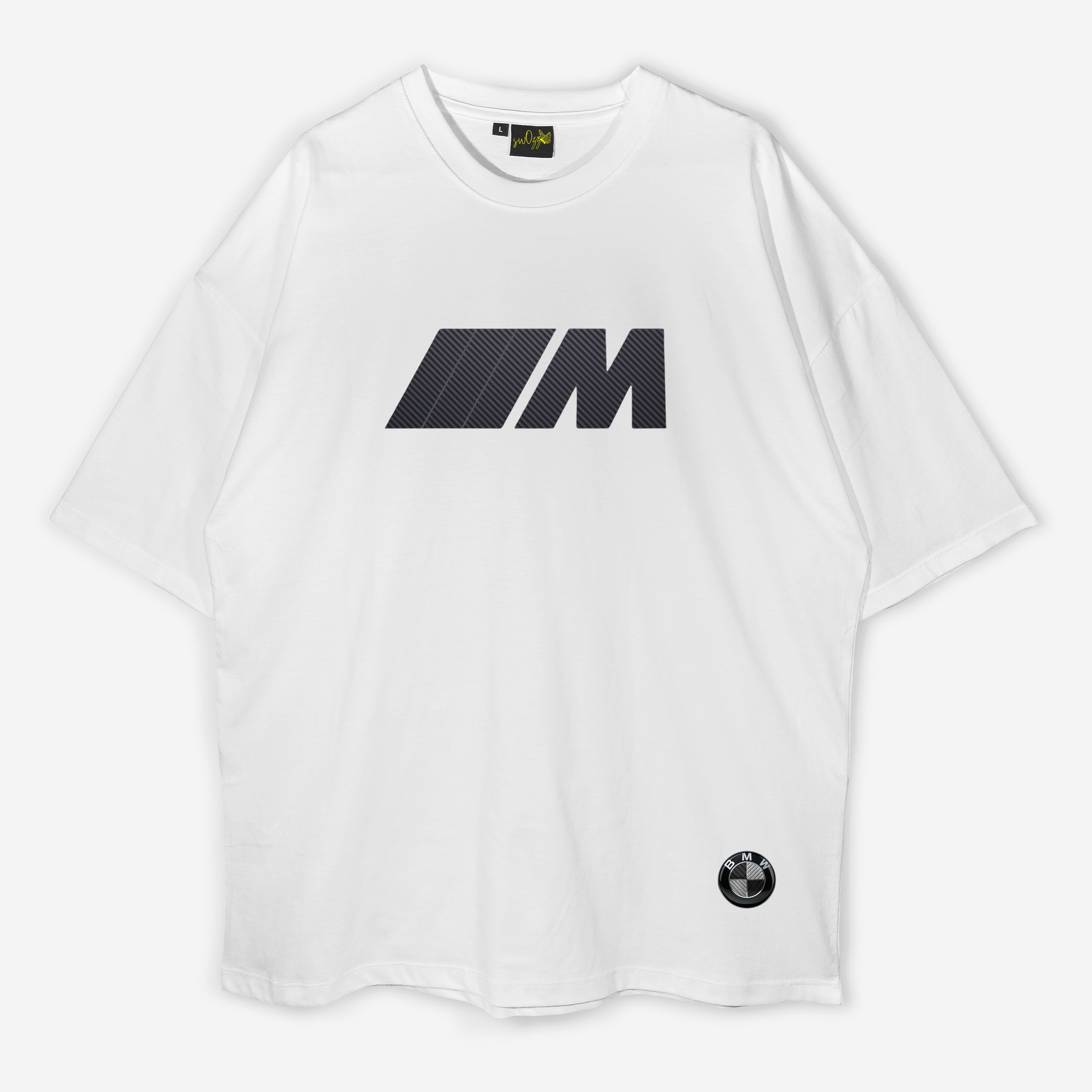 BMW Logolu Ve M Baskılı Unisex Oversize Pamuklu Tişört