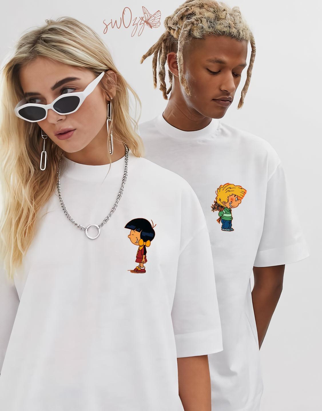 Cedric Ve Chen Baskılı Sevgili Tişört Kombini Çift Tshirt 2 Adet