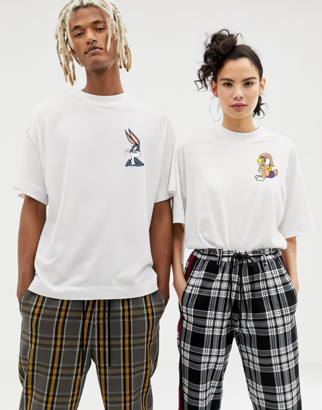 Bugs Buny & Lola Buny Baskılı Sevgili Kombini Çift Tshirt 2 Adet