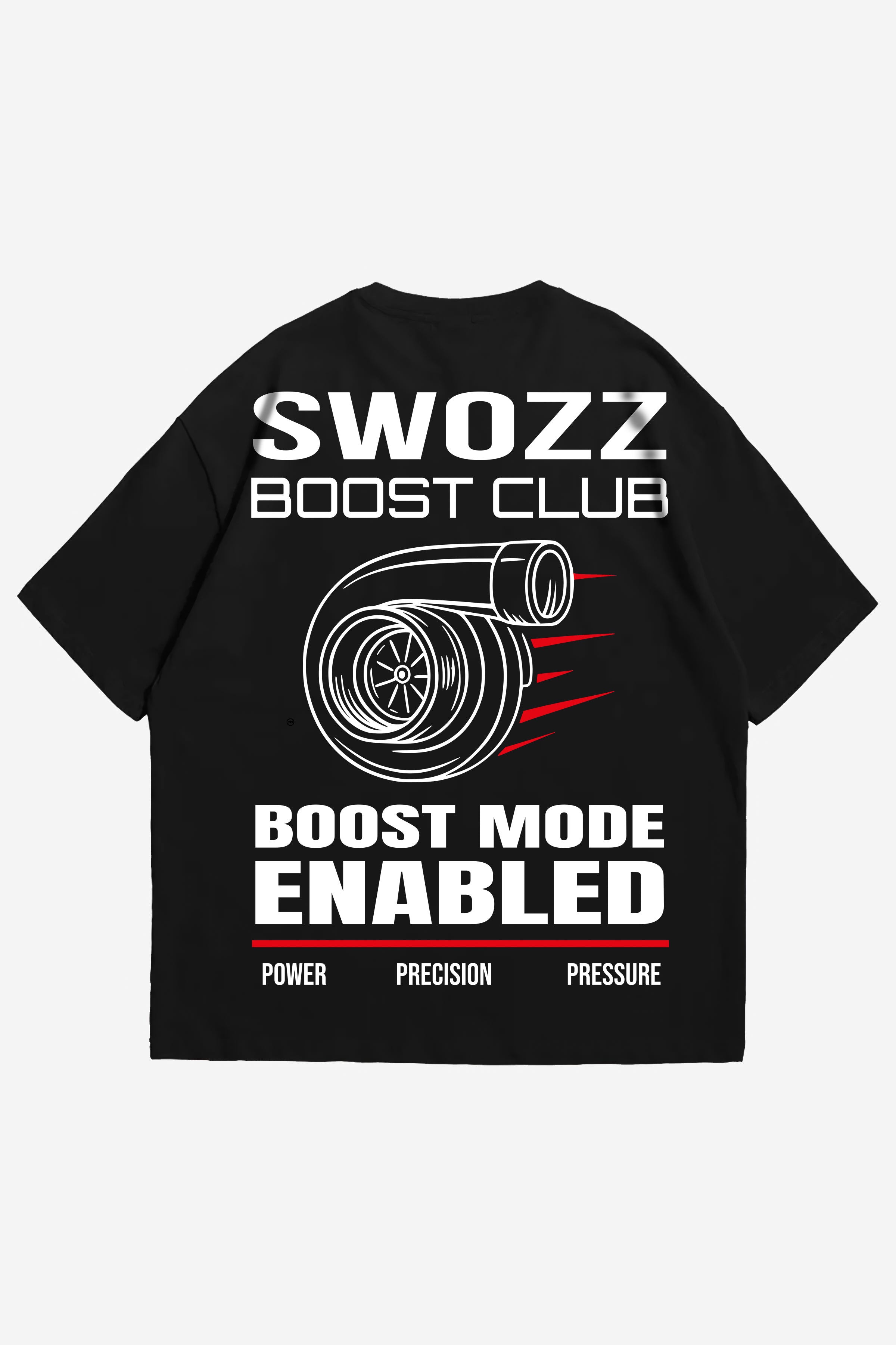 Boost Club Turbo Tasarımı - Siyah Regular Fit Erkek Tişört  | SWOZZ SPEED & SPIRIT KOLEKSİYONU