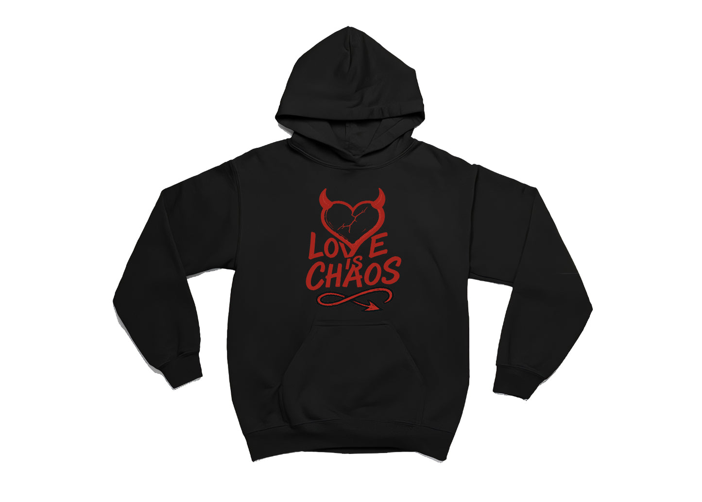 Love is Chaos Hoodie – Limited Edition, Unisex Oversize Kapüşonlu Sweatshirt, 3 İplik Şardonlu