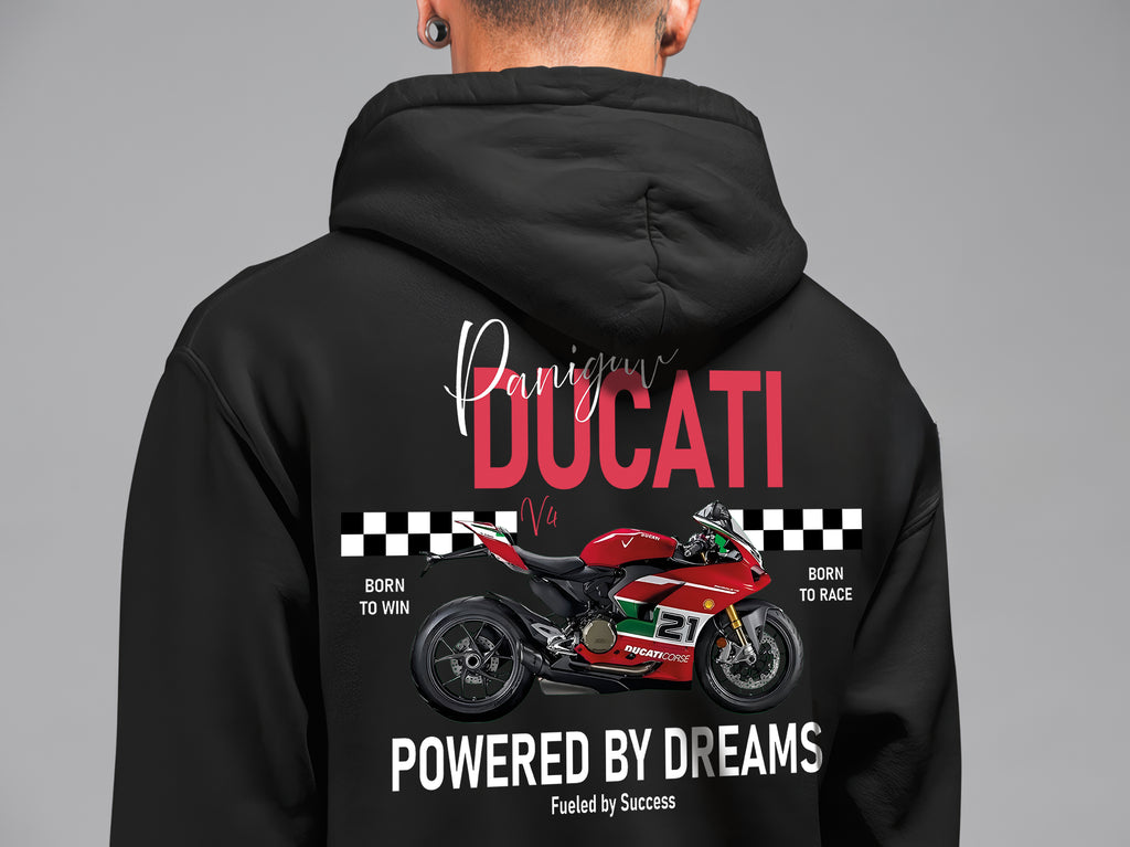 Ducati Panigale Hoodie – Limited Edition, Unisex Oversize Kapüşonlu Sweatshirt, Kanguru Cepli, 3 İplik Şardonlu