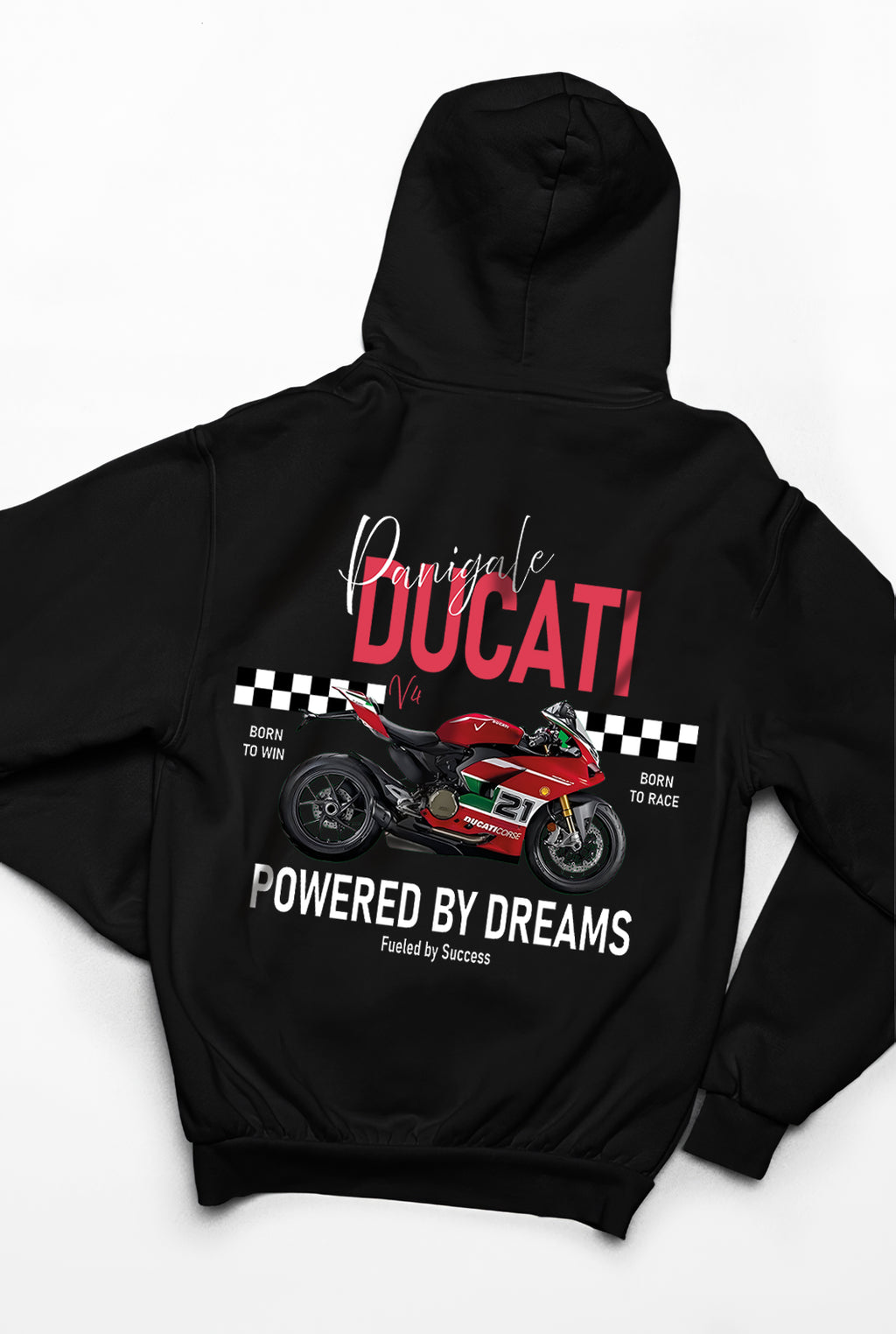 Ducati Panigale Hoodie – Limited Edition, Unisex Oversize Kapüşonlu Sweatshirt, Kanguru Cepli, 3 İplik Şardonlu