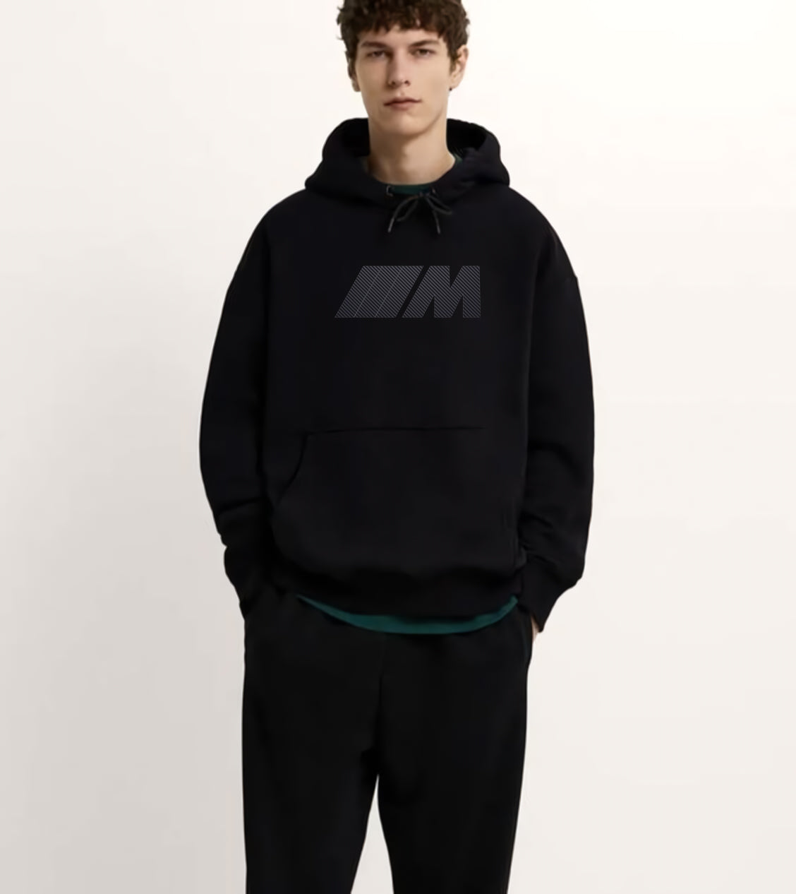 BMW E30 ön ve sırt baskılı Siyah 3 Ip Kalın Kumaş Unisex Sweatshirt Hoodie