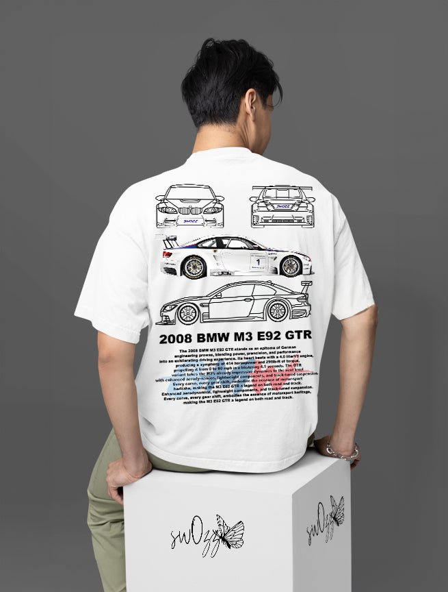 BMW E92 M3 Özel Tasarım Ön ve Sırt Baskılı Regular Unisex Tişört